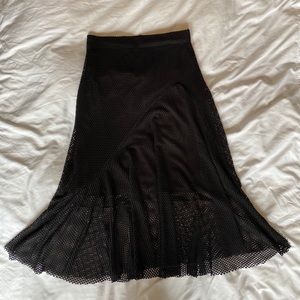 NWOT mesh midi fit n flare high waist skirt